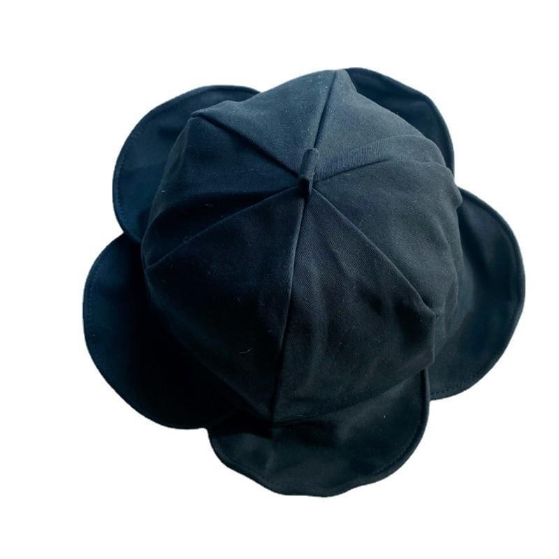 Simple Wide Brim Bucket Hat For Women In White Cotton Polyester Blend