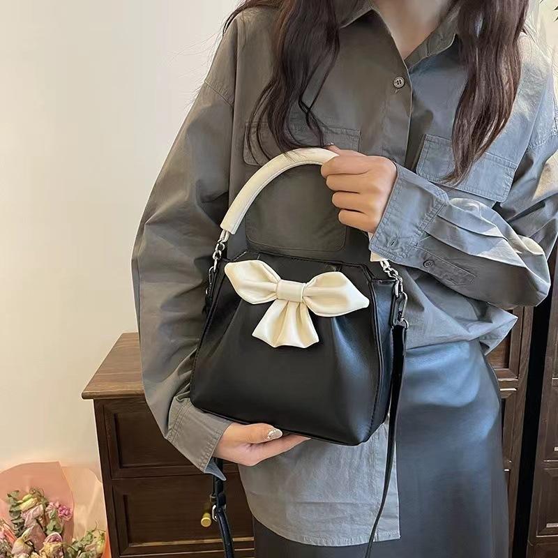 Bags Women's Bags Handbags Bows Premium Texture Pleated Bucket Bags Niche Versatile Fashion Shoulder Messenger Bags