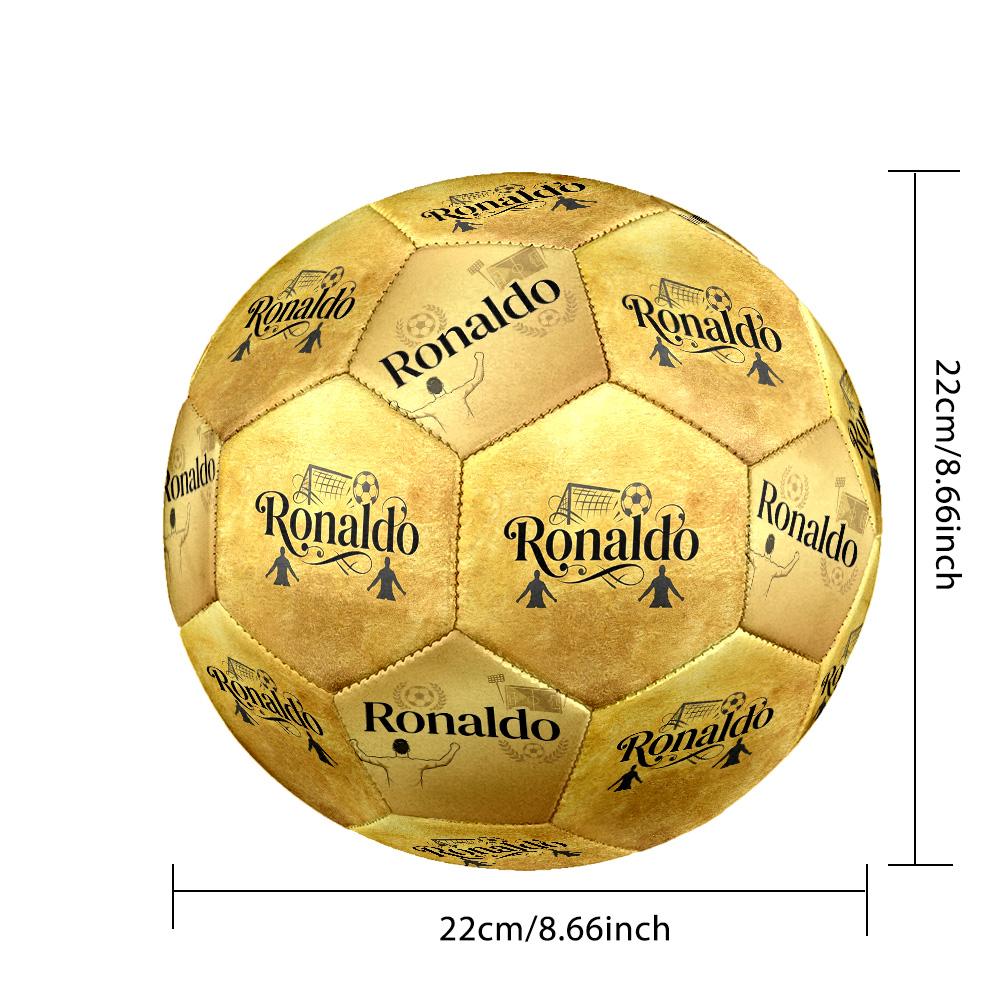 Ronaldos goldene Legende Größe 5 Fußball Maschinengenäht Indoor/Outdoor Universeller Fußball Fußballzubehör Perfekte Geburtstags-Weihnachtsgeschenkidee