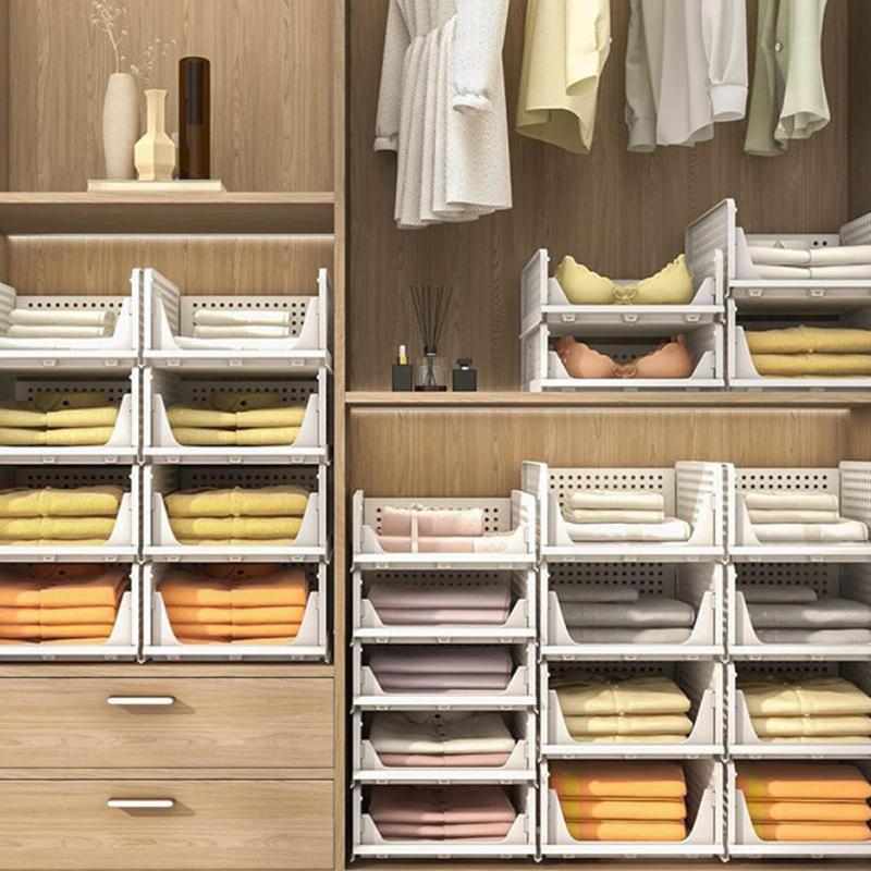 Clothes Storage Drawer High-Capacity Foldable Plastic Storage Box Household Stackable Drawer Organization Household Accessories