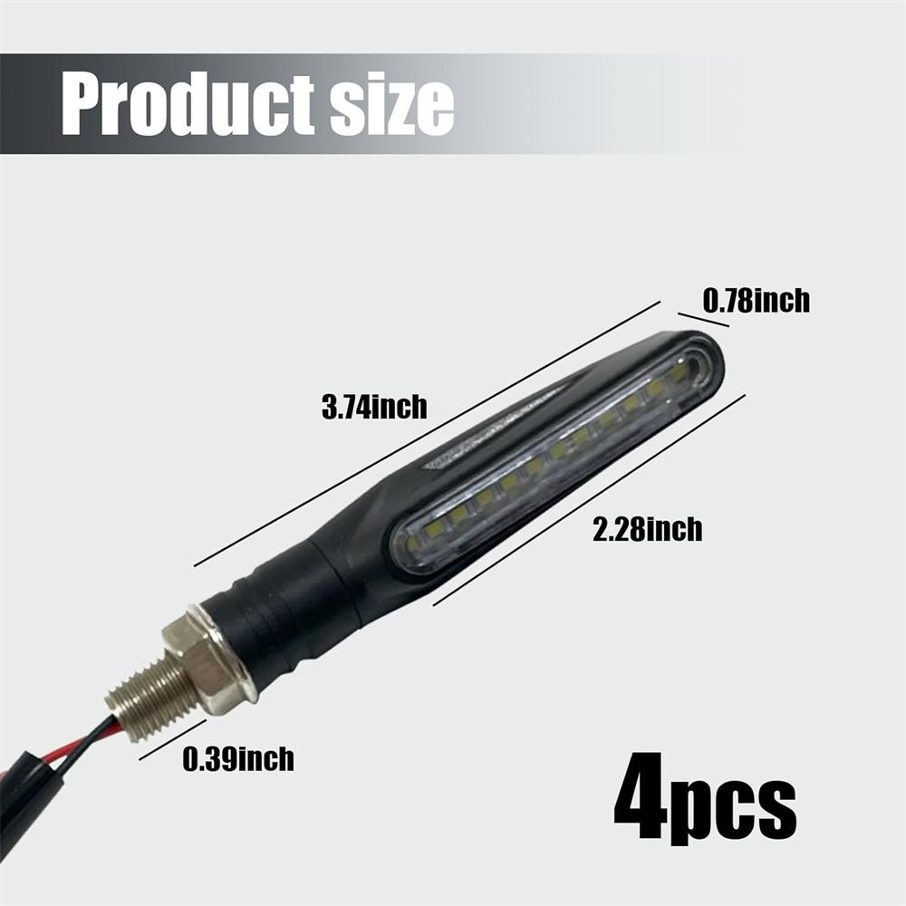 4pcs Motorcycle Turn Sequential Signals LED Blinker Flowing Water Flashing Lights Tail Stop Indicators Turn Signa