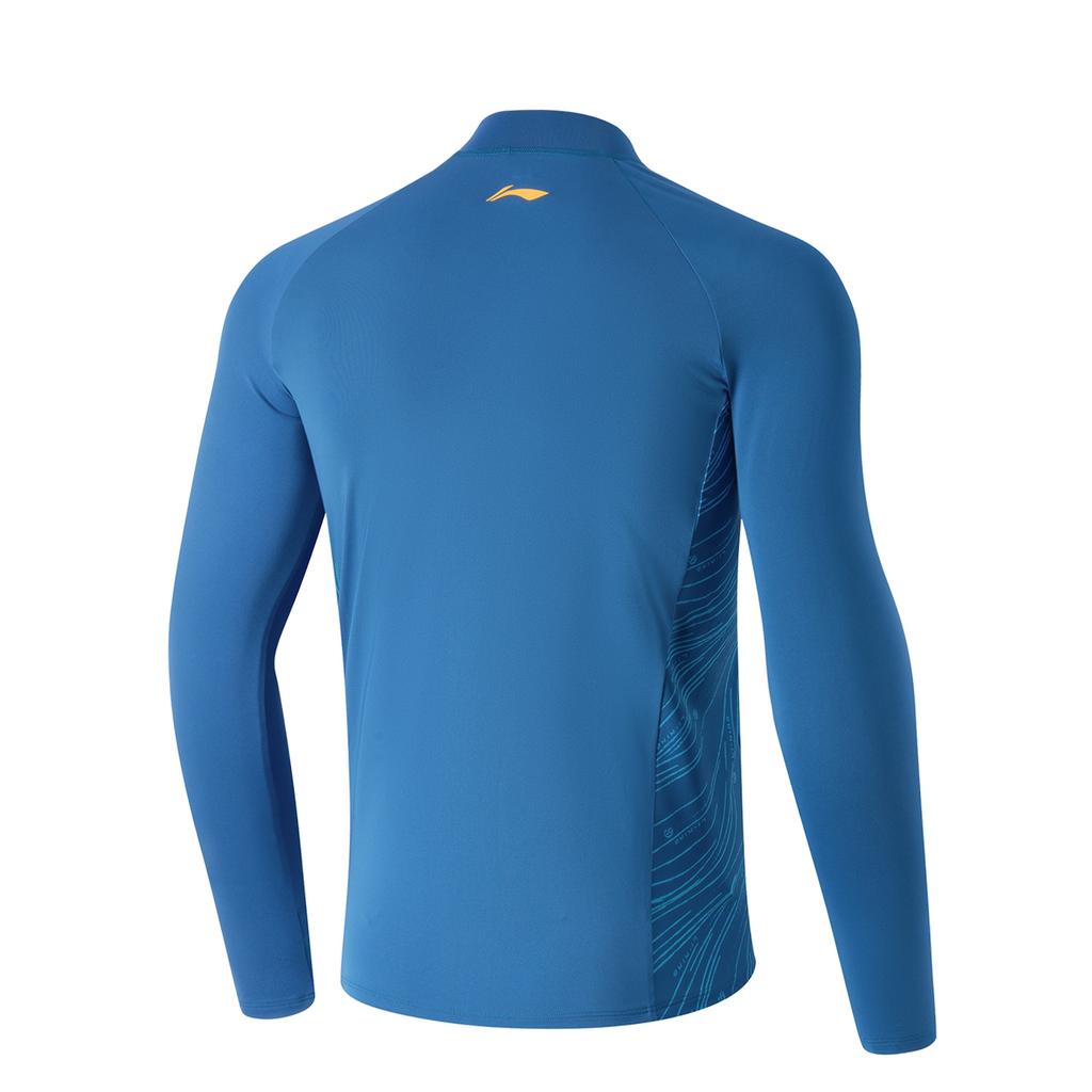Li-Ning Color Block Letter Casual Comfortable Long Sleeve T-Shirt Men Tops Deep-Sapphire-Blue ASLU129-2