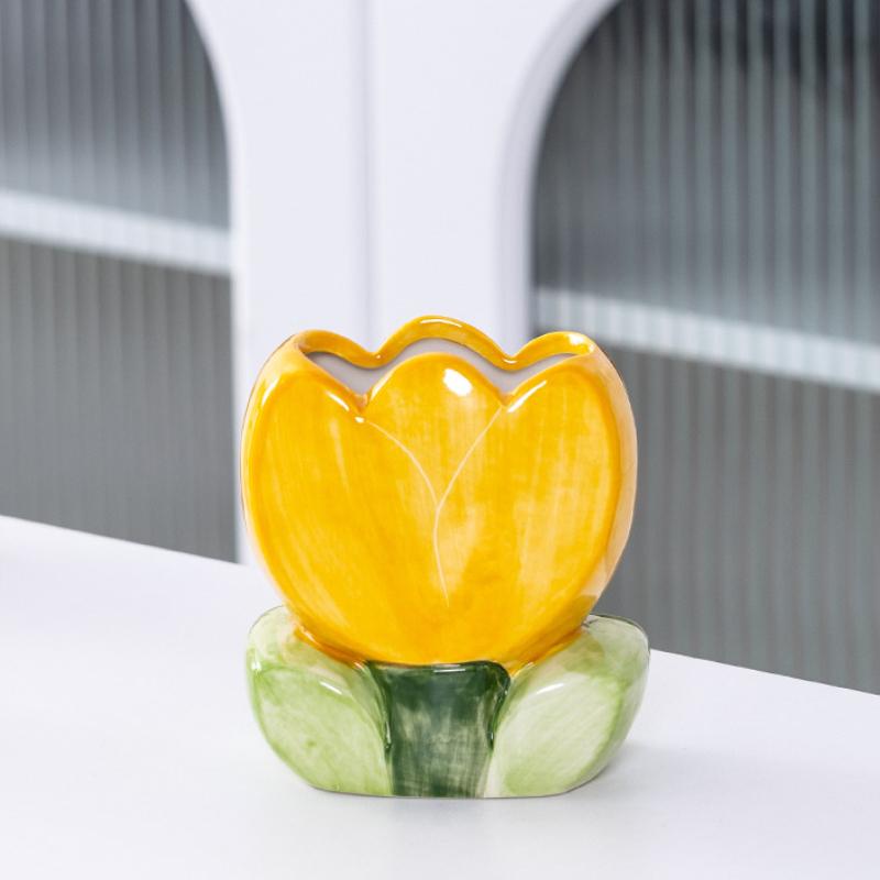 Tulpe Blume Make-up Pinsel Aufbewahrungseimer Büro Pinselhalter Schlafzimmer Schreibtisch Aufbewahrung Dekorative Ablage Ornament