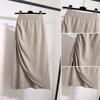 Large Size Womens Winter Latest Fat MM High-end and Stylishable Irregular Slit Mid-length Knitted Skirt
