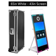 Interactive Full Metal 360 Instant Print Photo Booth Touch Screen LED Ambient Light Party Supporting SLR Smartphones iPad Camera