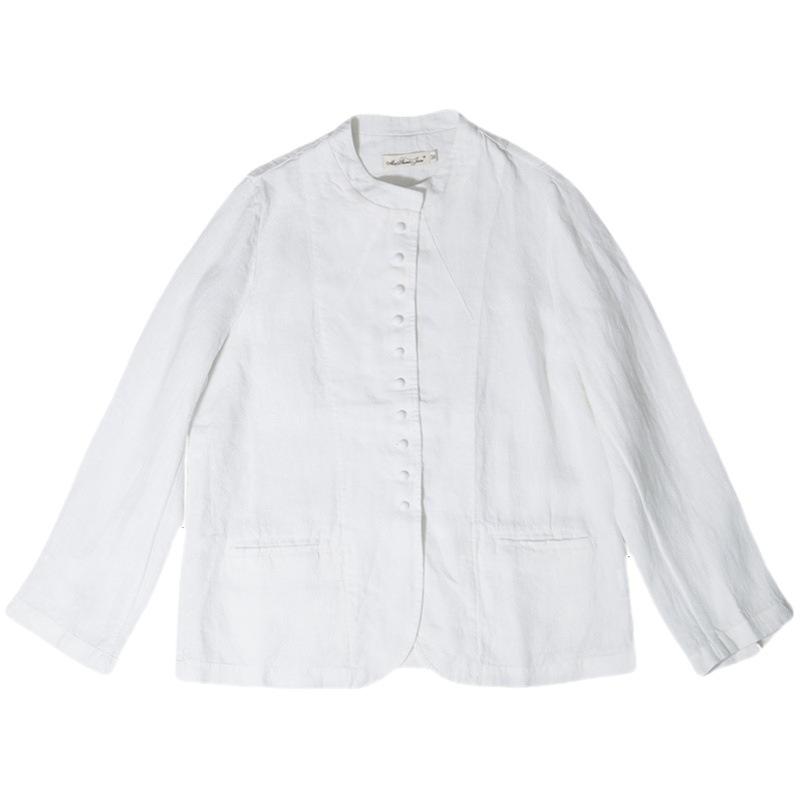 Spring Artistic Loose Chinese Stand Collar Long Sleeved Jacket Women's