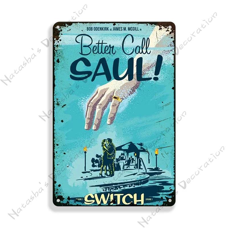 Klassisches Fernsehen Better Call Saul Dekorteller Metallteller Vintage Metall Blechschild Retro Poster Plakette Wand Industrielle Dekoration
