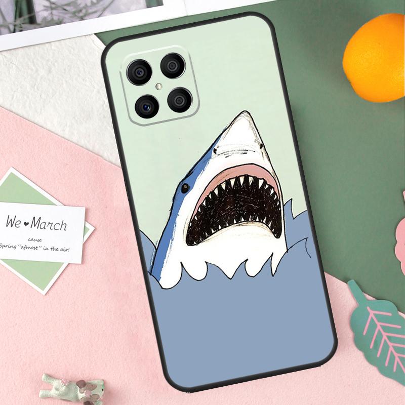 Cartoon Shark Case For Honor 200 Pro 50 70 90 Lite X9b X9a X8b X8a X8 X9 X9c Honor Magic 7 5 6 Pro Cover