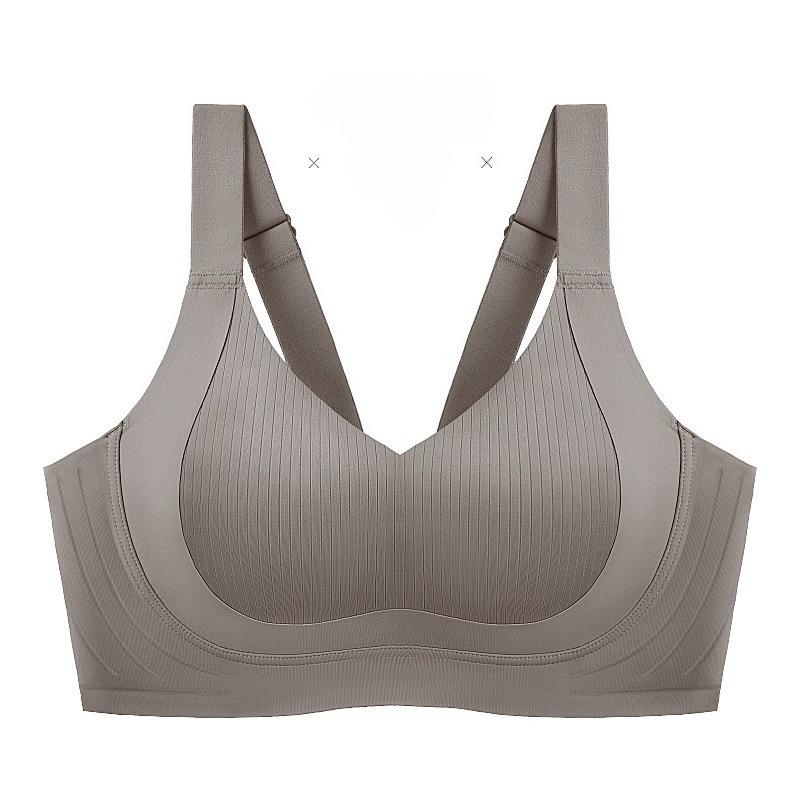 Plus Size Rabbit Ear Cup Minimizer Bra, Wireless Thin Soft Support Lifting Anti-Sag Side Gathering Bra for Full Bust Women