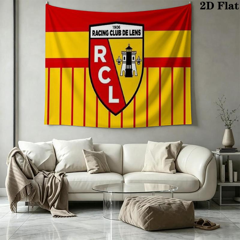 RC Lens Logo Wall Tapestry Aesthetic Wall Hanging Printed Fabric Blanket Decorative Tapestries for Bedroom Living Room Home Decor