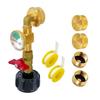 1 Lb Propane Tank Refill Adapter with Brass Body and 3-Color Gauge for Accurate Level Monitoring During Refill