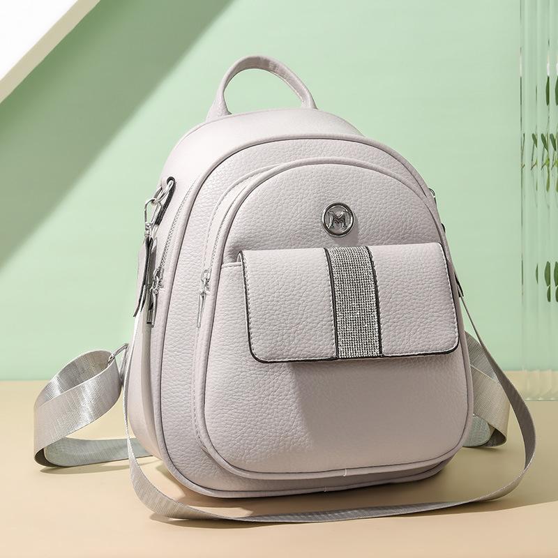 Женский маленький рюкзак, новый стиль весна-лето, корейская мода, трендовый, универсальный, мягкая кожа, женская сумка серый