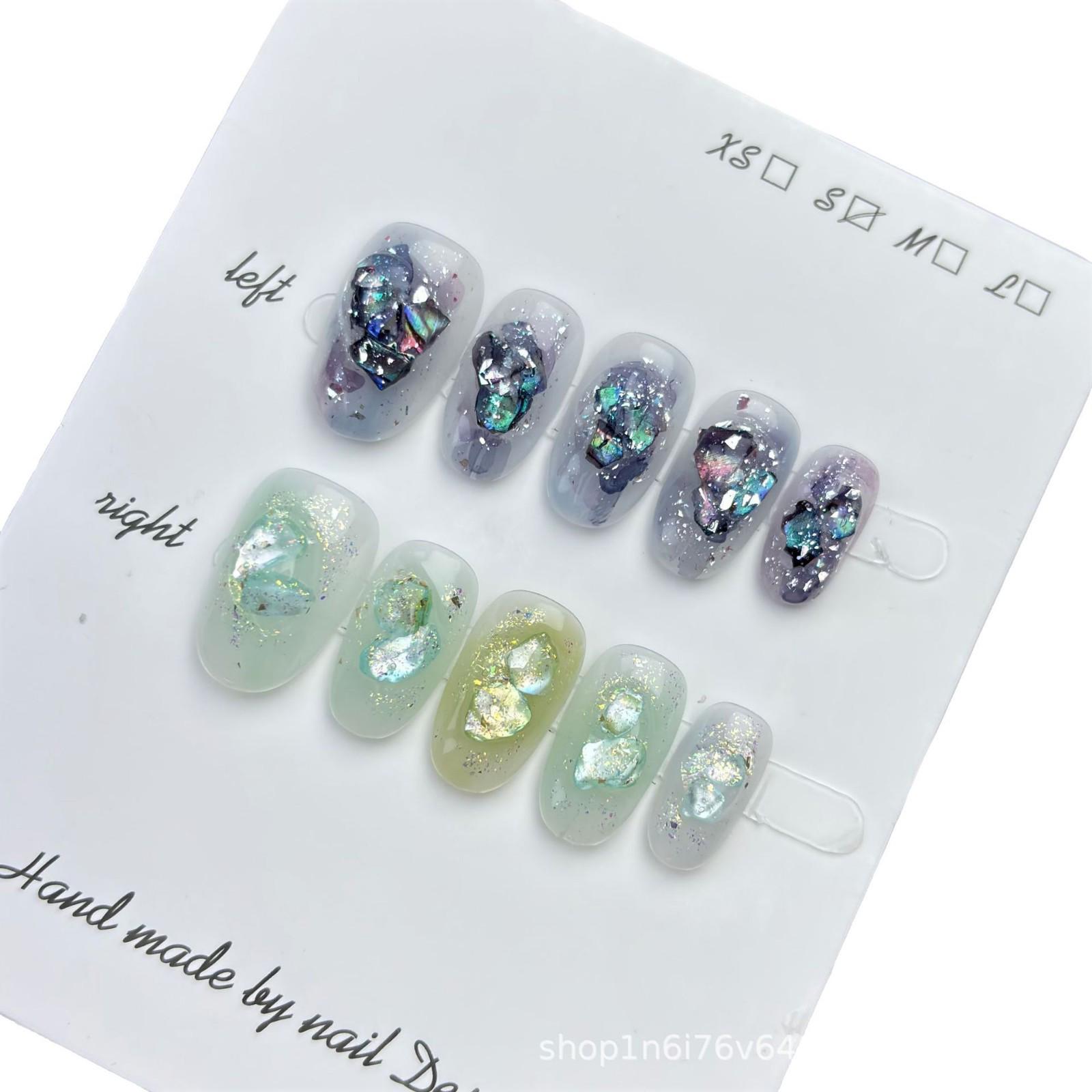 

Handmade Five-Color Wearable Nail Tips: High-End Manicure for a Pure, Elegant Look. Medium