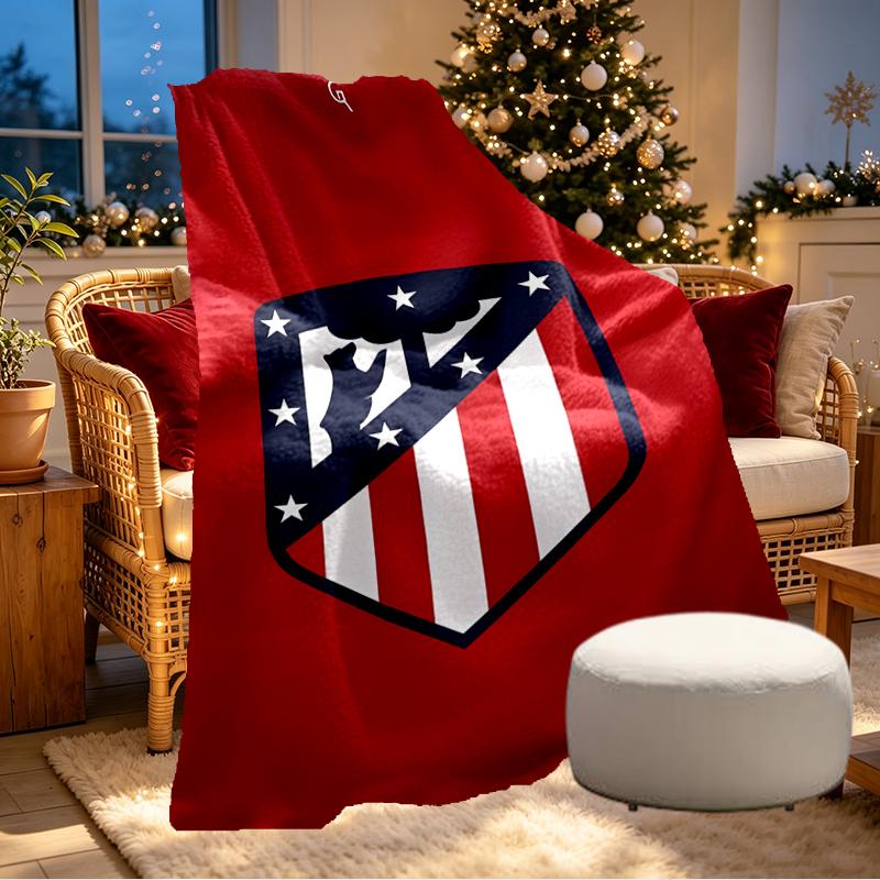 Coperta con Stampa Atletico Madrid - Morbida e Confortevole, per Camera da Letto, Viaggio, Divano, Decorazione per la Casa - Regalo di Compleanno o Natale per un Amico