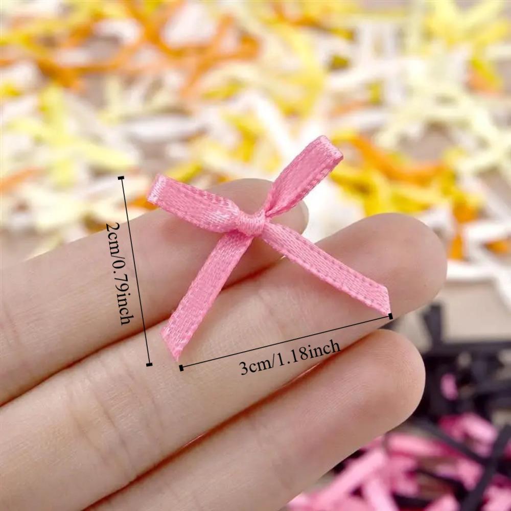 100pcs Mini Ribbon Bows Solid Color Gift Wrapping Bowknot Flowers Bows Ties  DIY Craft Scrapbooking