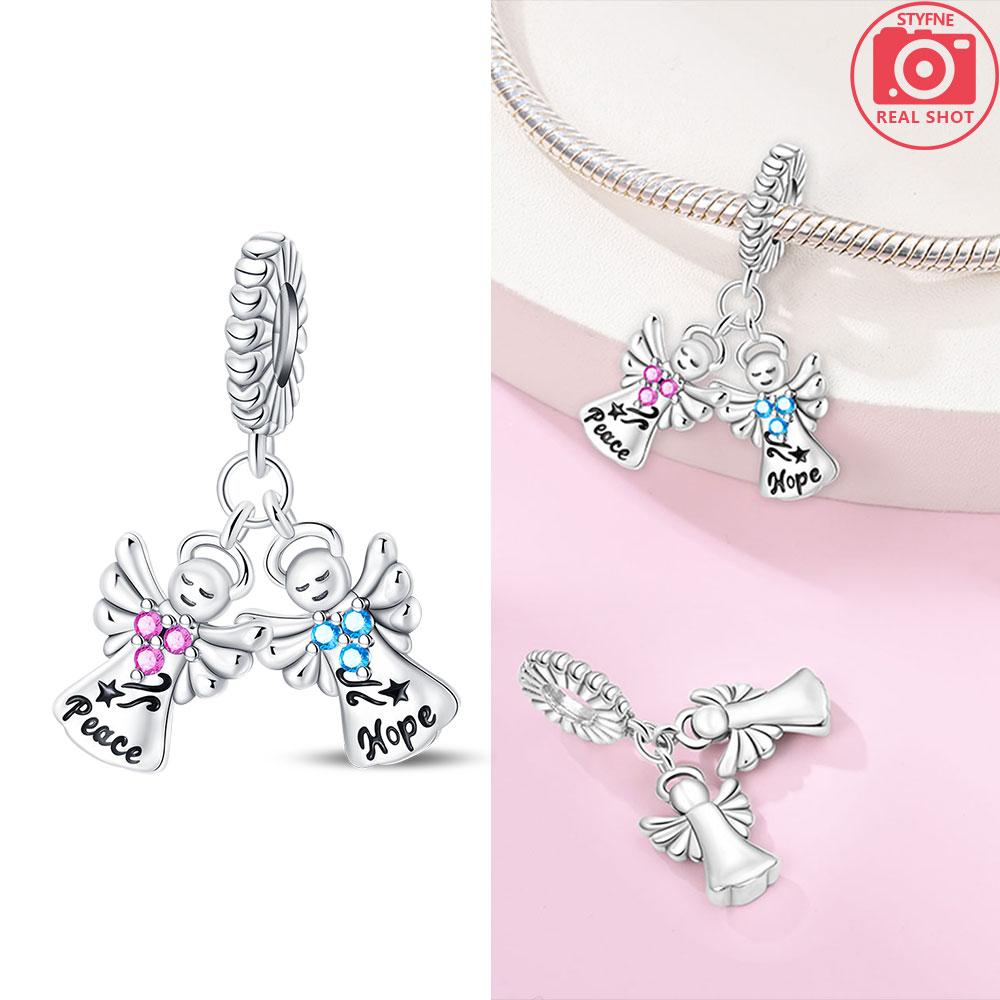 

Charms 925 Silver Love and Peace Beads Angel Dove Olive Tree Pendant Fit Bracelet Woman DIY Jewelry Fine Gifts Making