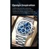 POEDAGAR Business Man Wristwatch Date Chronograph Waterproof Luminous Luxury Watch Stainless Steel Quartz Watches Male