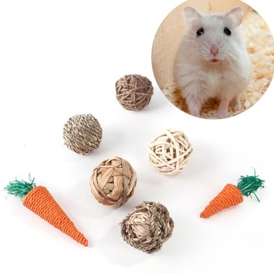 Balle Jouet pour Lapin Résistante aux Griffures Jouets Polyvalents pour Animaux de Compagnie Jouet Balle pour Petit Animal pour le Broyage des Dents