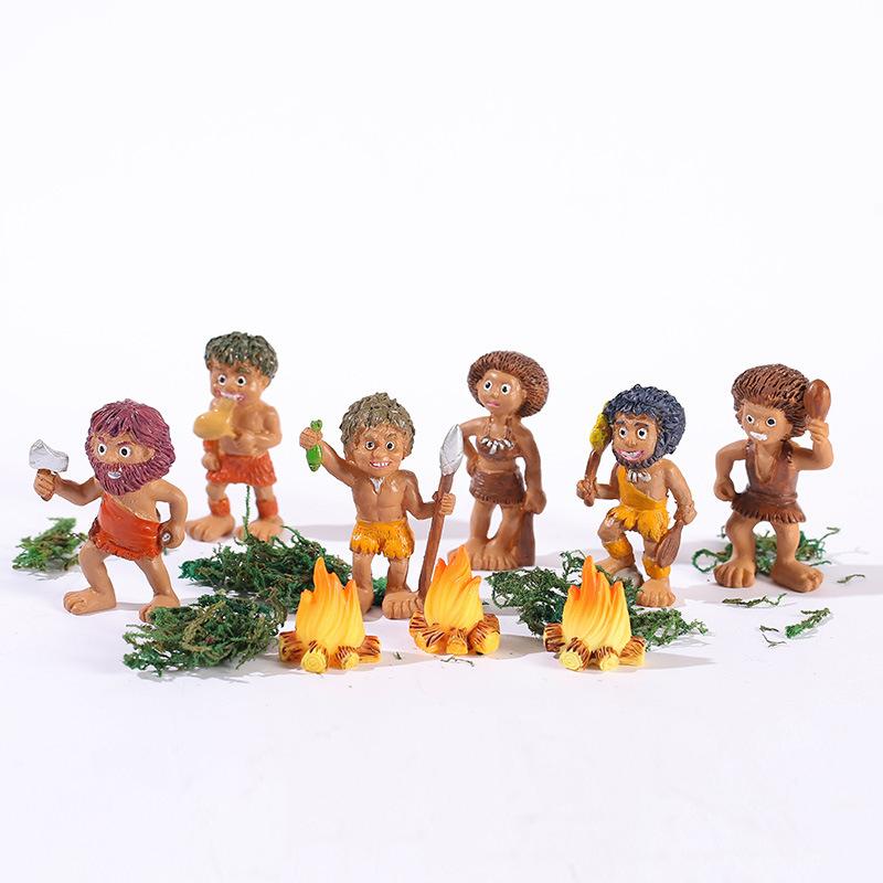 Creative Landscaping Ornaments Antique Primitive Tribe Miniature Scene Primitive Man Model