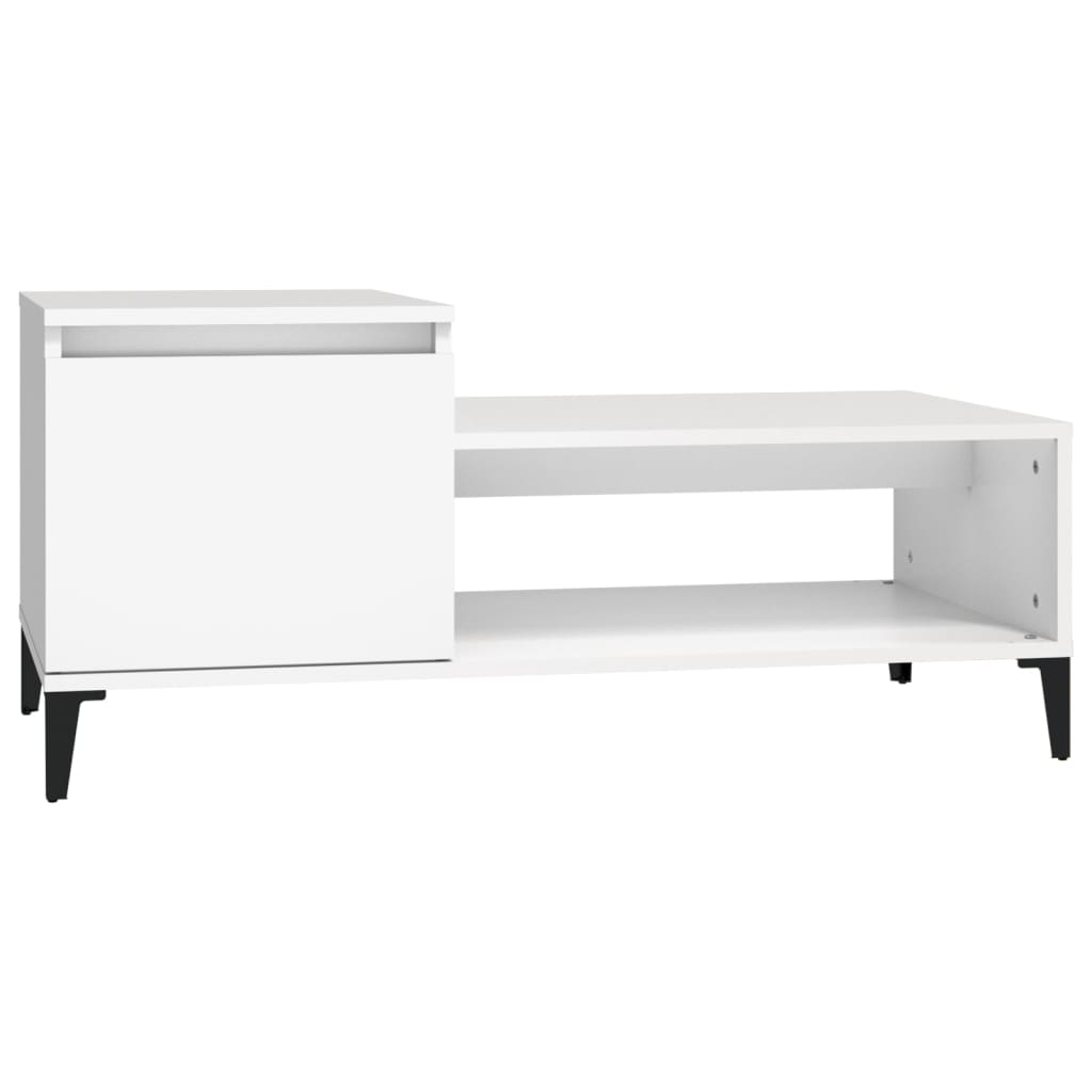 Vidaxl Stolik Kawowy, Biały 100X50X45 Cm, Materiał Drewnopochodny