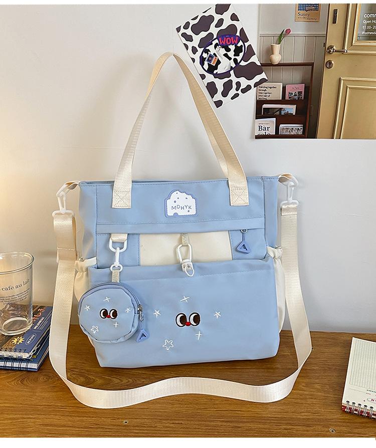 School Bag 2025 New Korean Version Large-capacity Student Make-up Bag Simple Leisure College Style Handbag Versatile Backpack