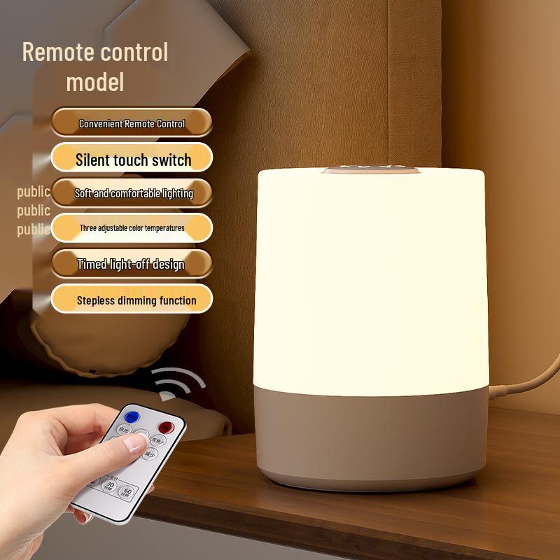 Rechargeable Touch Control Night Light - Eye Protection Bedside Lamp for Baby Feeding & Night Sleep