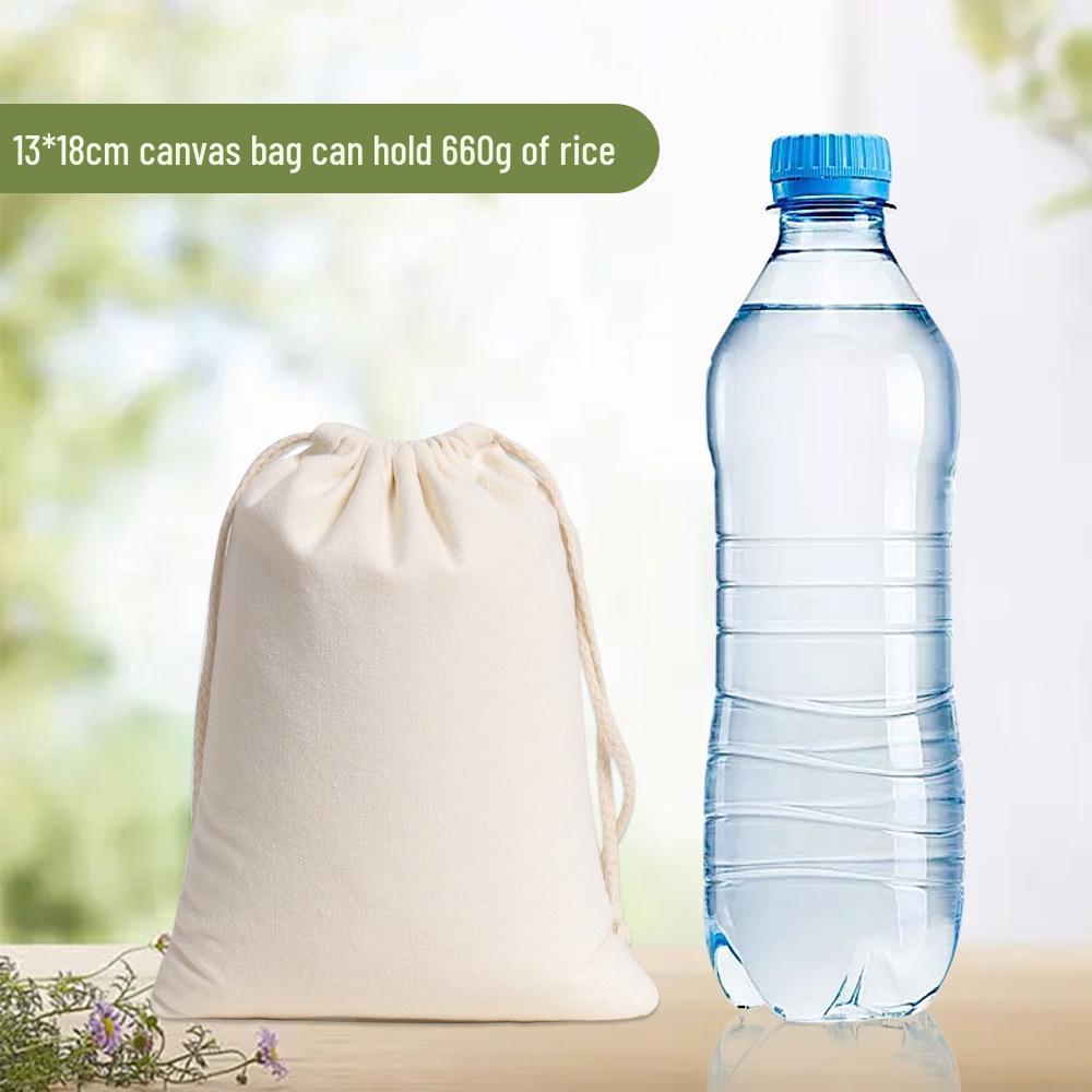 Small Cotton Canvas Drawstring Pouch for Rice Packaging