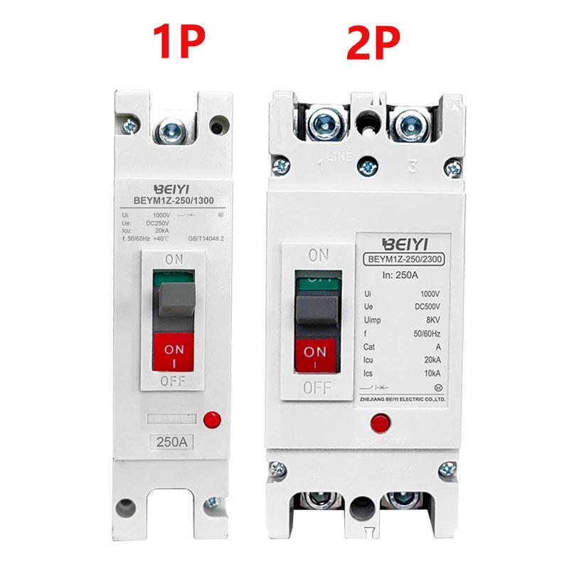 500V/1000V DC Plastic Case Circuit Breaker, 1P/2P, 100-250A Photovoltaic DC Air Switch MCCB