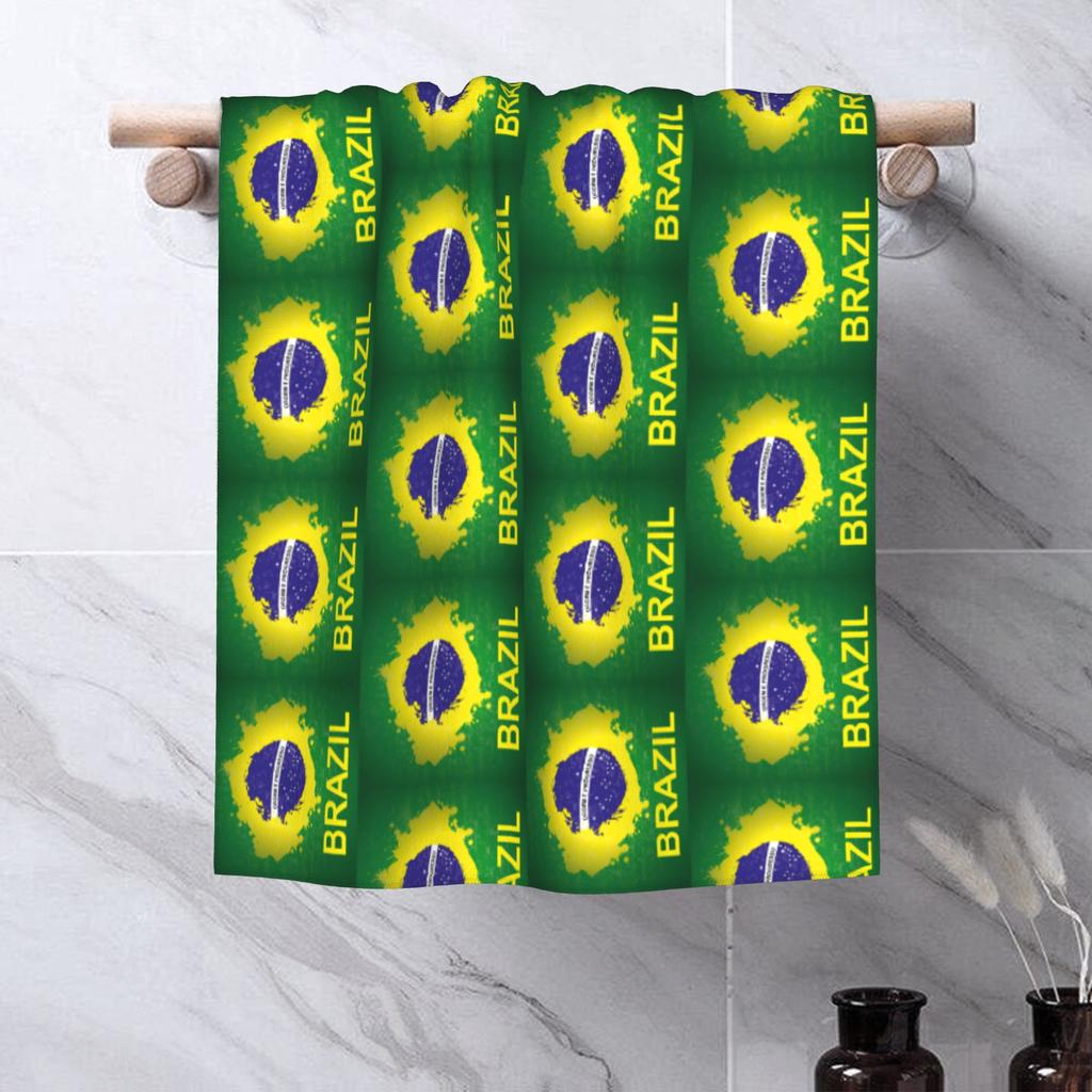 Brazil Flag Soft Face Towel Quick Dry Pool Bath Cotton Towels Absorbent