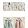 Lightweight Women Down Jacket Hooded White Duck Down Warm Thin Coat Korean Style Puffer Jacket