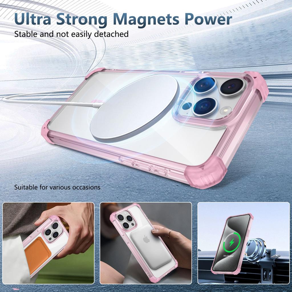 For iPhone 13 Pro Max Magnetic Phone Case TPU+PC Back Cover Compatible with Magsafe