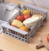 Drain Basket, Retractable Stainless Steel Sink Strainer Drain, Household Storage Rack