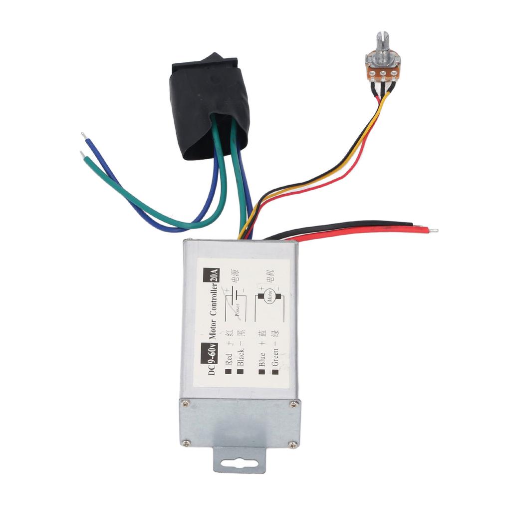 DC Motor Speed Controller 9V 12V 24V 36V 48V 60V PWM Variable Fan Speed Controller with CW CCW Switc