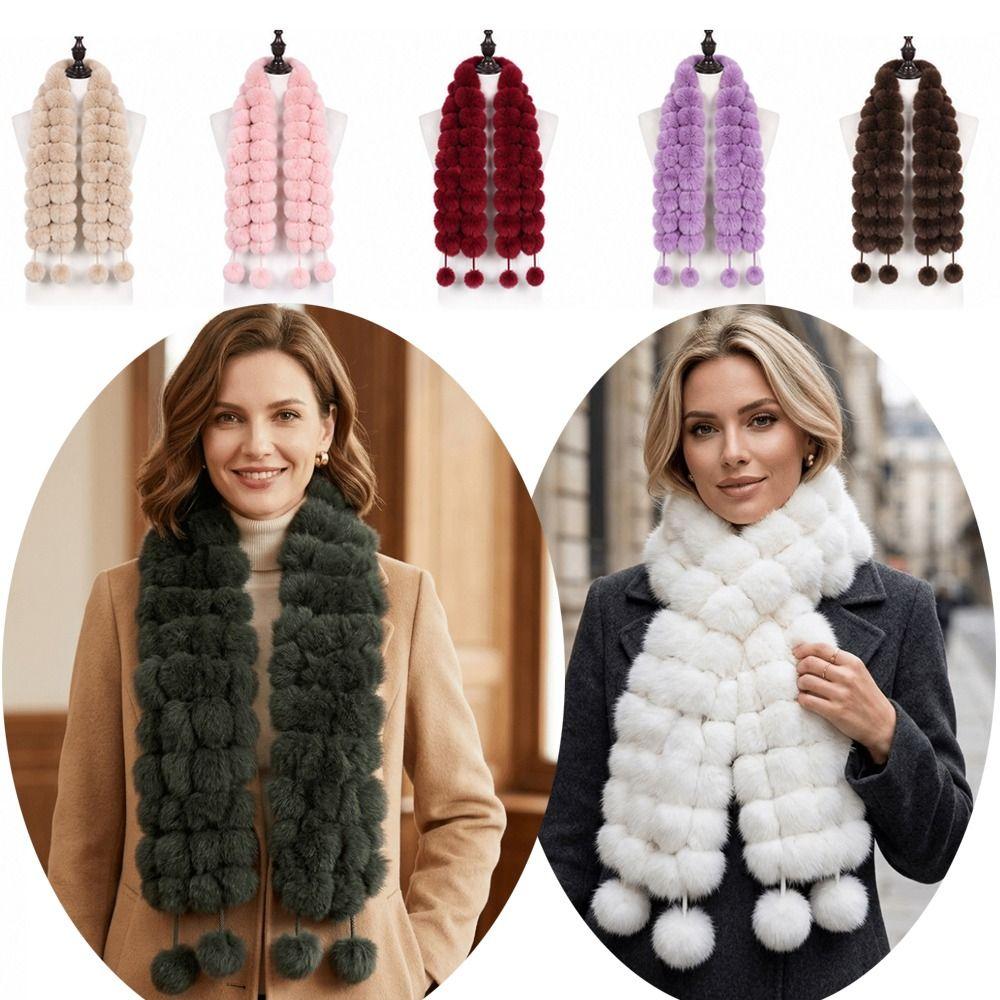 Luxury Fur Fur Scarf Thickened Winter Scarf Muffler New Long Scarves Outdoor Use