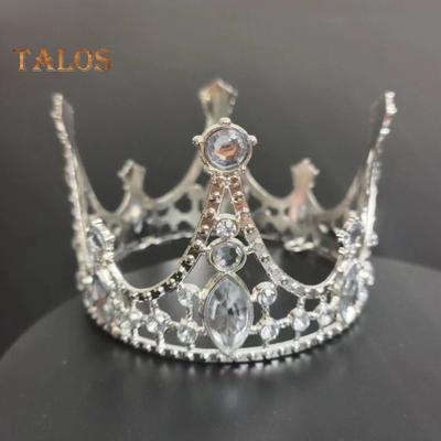 Topper per torta a forma di corona, tiara in cristallo finto, decorazione scintillante per torta nuziale, per compleanno, baby shower