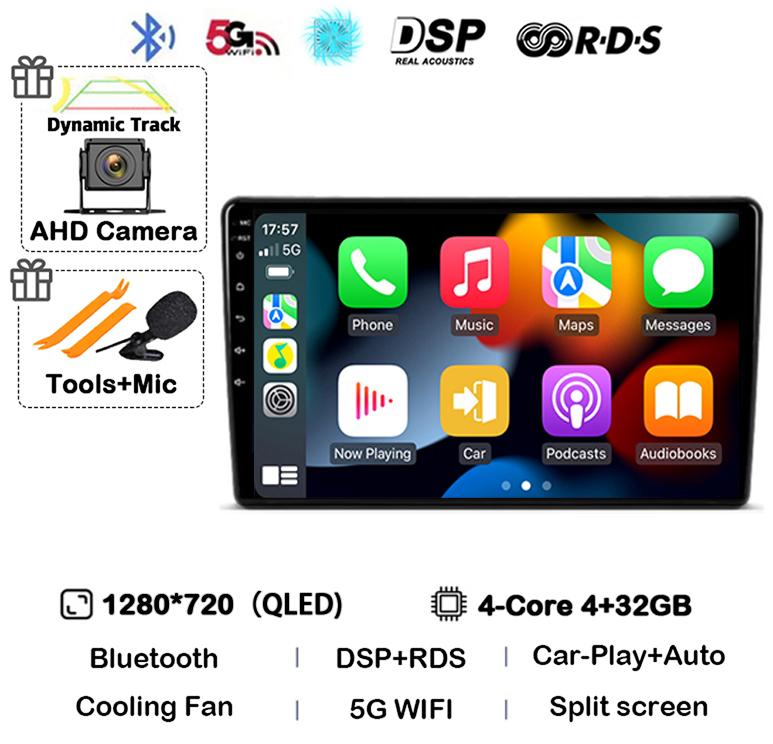 Android 14 Carplay For Citroen Berlingo 2 B9 Peugeot Partner 2008 2009 2010 -2022 Multimedia Car Radio Player DSP WIFI+4G Stereo