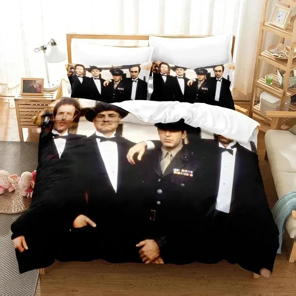 Luxury New 3D Print Godfather Bedding Set Duvet Cover Bed Set Quilt Cover Pillowcase King Queen Size Boys Adult Bedding Set
