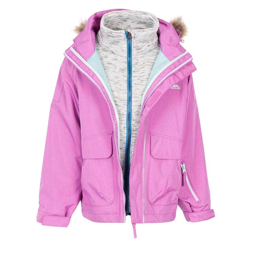 TRESPASS Girls Plain 3 In 1 Jacket