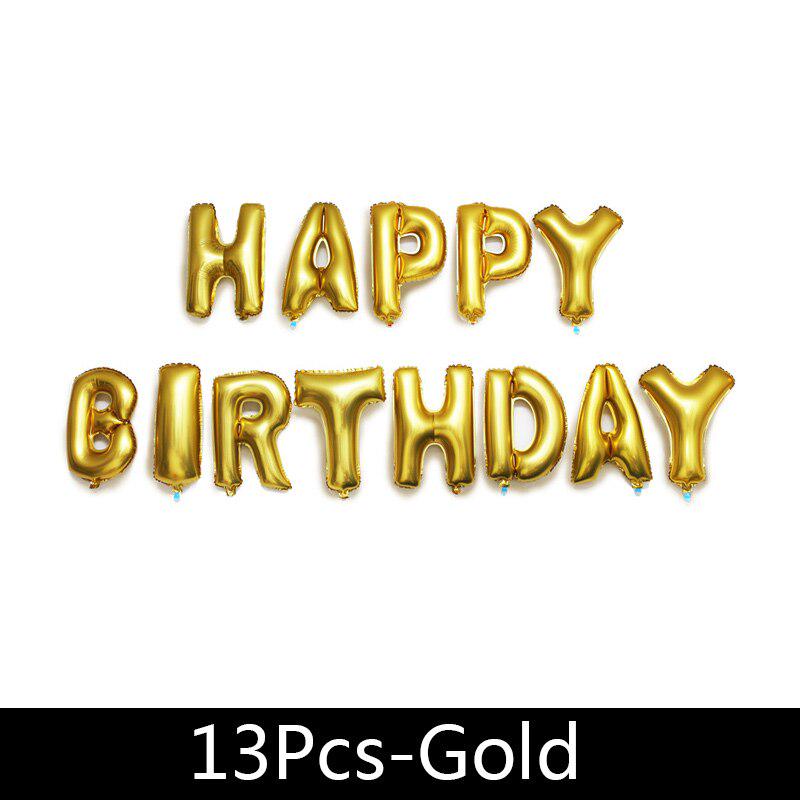 

Воздушные шары в форме буквы «С Днем Рождения», 13 шт./лот, 16-дюймовый декоративный воздушный шар золотой