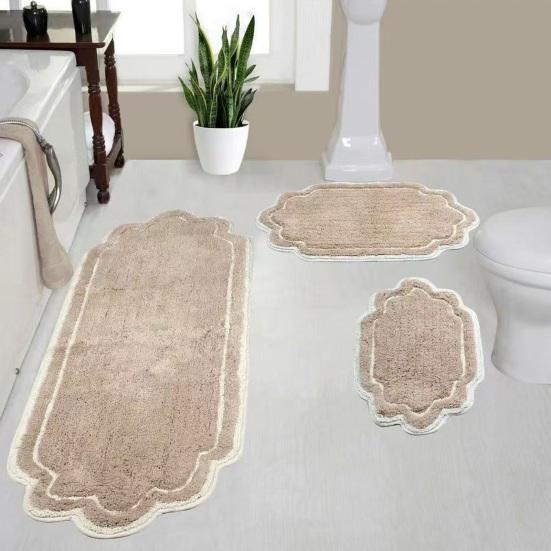 Bathroom Rug Soft Absorbent Plush Floor Mat Anti-Slip Bath Rug Quick Dry Machine Washable Long Mat for Bathroom Tub Sink Toilet