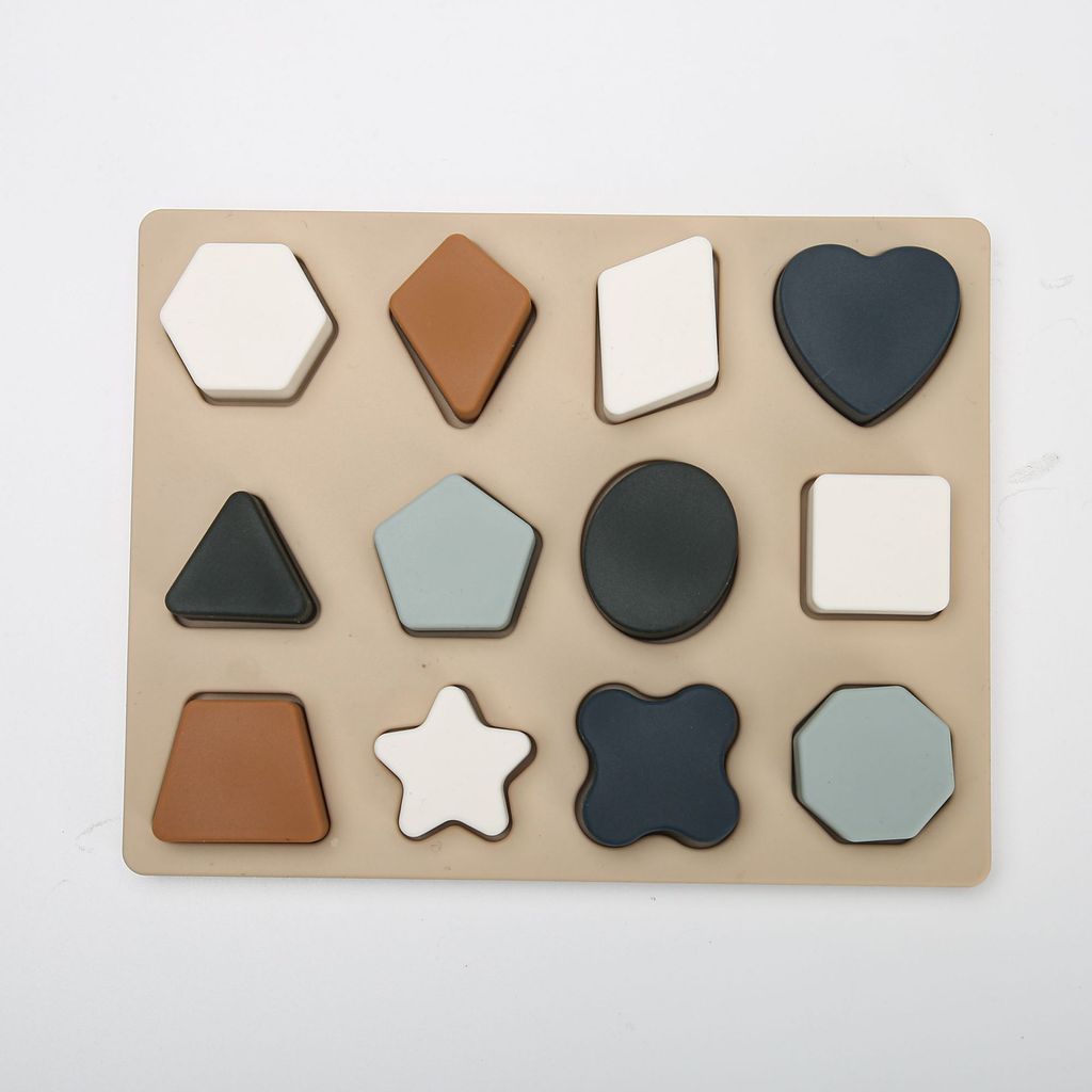 Food Grade Silicone Childrens Puzzle Toy With Geometric Blocks For Early Education And Parentchild Play