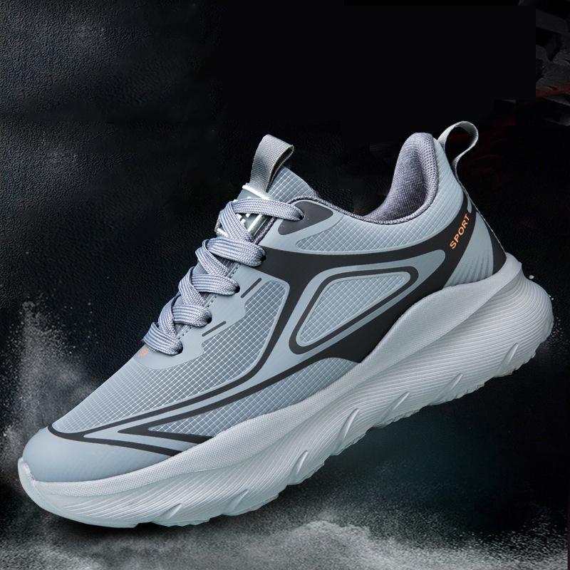 Outdoor Men's Sports Shoes Mesh Breathable Running Shoes Comfortable Lightweight Walking Shoes Non-Slip Thick Soled Casual Shoes