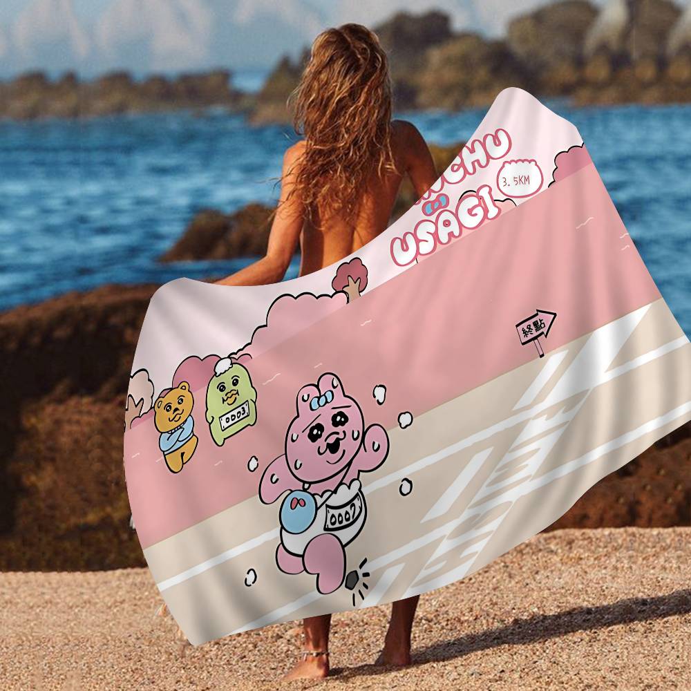 O-Opanchu Cute Usagi Microfiber Beach Towel Absorbent Quick dry Soft Yoga Swimming Resort Mountain Climbing Towel