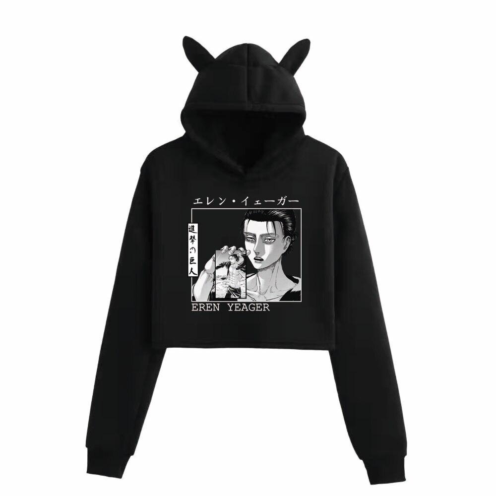 Cheap Cute Women Hoodies Attack On Titan Women Pullovers 90s Anime Eren