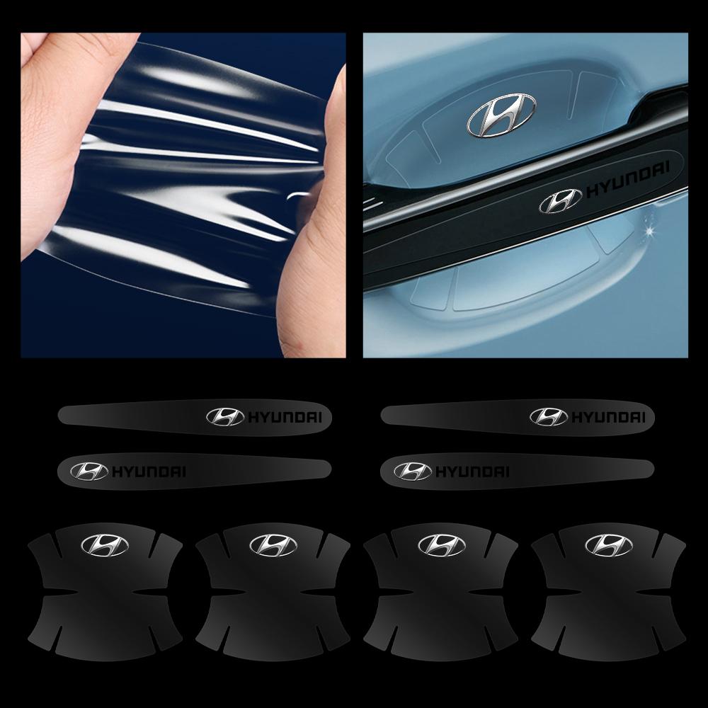 4/8Pcs Universal Car Door Bowl Anti-scratch Sticker Clear Door Bowl Handle Protection Sticker Auto Accessories For Hyundai I10 vf1
