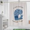 Chat Nordique Fleurs lavable Résistant à la saleté Rideau de douche Pommeau de douche étanche Polyester Rideau de bain Pour décoration intérieure