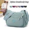 Wide Strap Nylon Square Bag Multi-layer Middle-aged Crossbody Bag Shopping Messenger Bags  Work