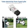 Adattatore di ricarica per veicoli elettrici da Tipo 2 a UK con display di tensione e pulsante di spegnimento per scooter elettrici e protezione migliorata
