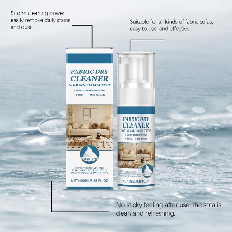 Detergente Schiumogeno ad Alta Efficienza 100ml Rimuovi Macchie Senza Risciacquo Detergente per Tappezzeria per Divani in Tessuto Interni Auto Abbigliamento