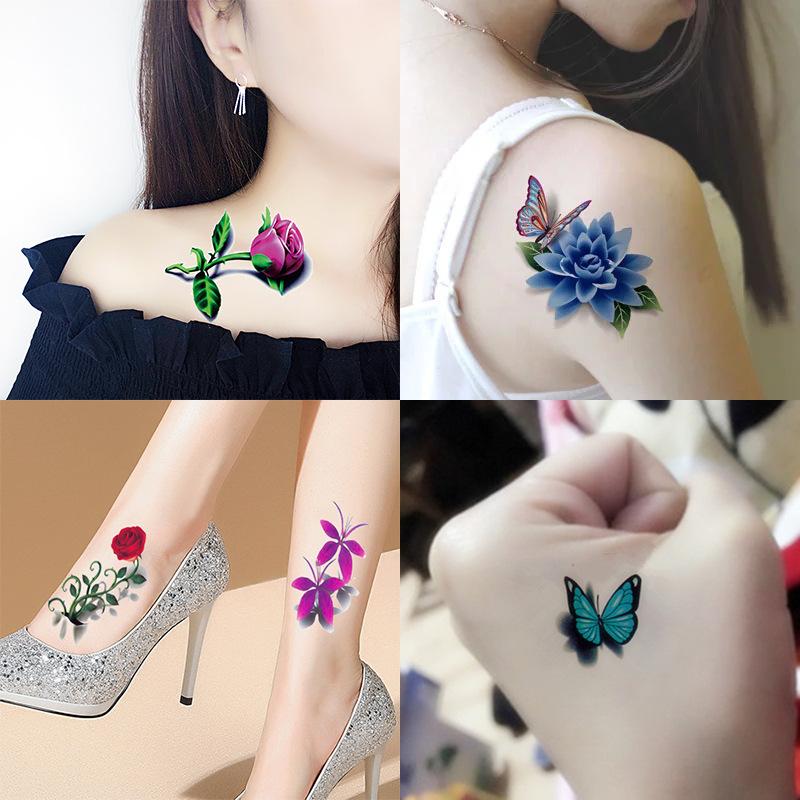 20 Sheets Waterproof Temporary Flower Butterfly Tattoo Stickers Women Fashion Art Sexy Removable Men Body Sticker Long-Lasting